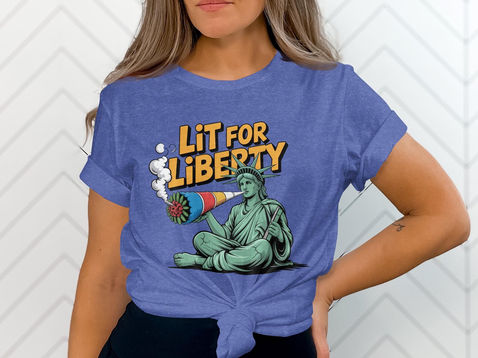 Lit for Liberty T-Shirt, Graphic Tee, 4th of July Shirt, Independence Day Outfit, Patriotic Apparel, USA Celebration Shirt