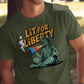 Lit For Liberty Shirt, Funny Patriotic Graphic Tee, Statue of Liberty Firework T-Shirt, 4th of July Independence Day Shirt