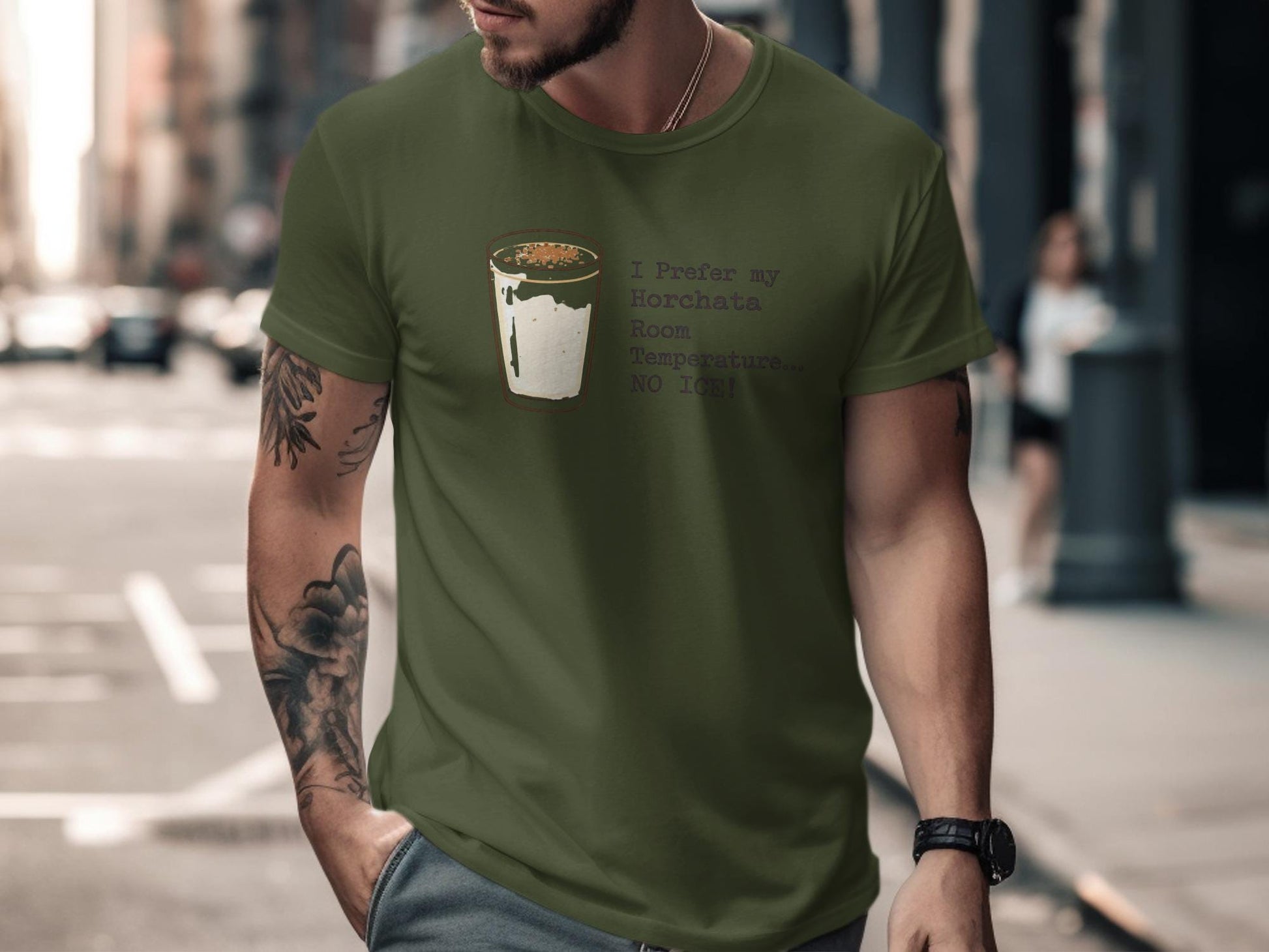 Stylish Horchata Graphic Tee, Funny Statement T-Shirt, Unique Coffee Lover Shirt, Casual Outfit, Trendy Graphic Tee for Men