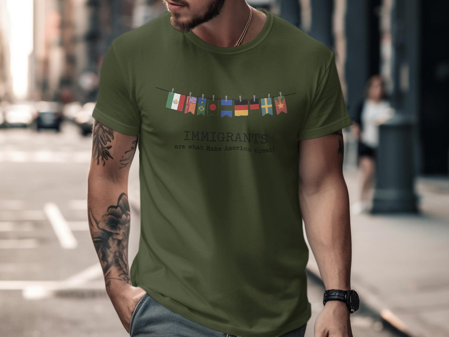 Immigrants T-Shirt, Make America Great Tee, Flag Shirt, Immigrant Pride, Patriotic Clothing, Support Immigrants, Graphic Tee