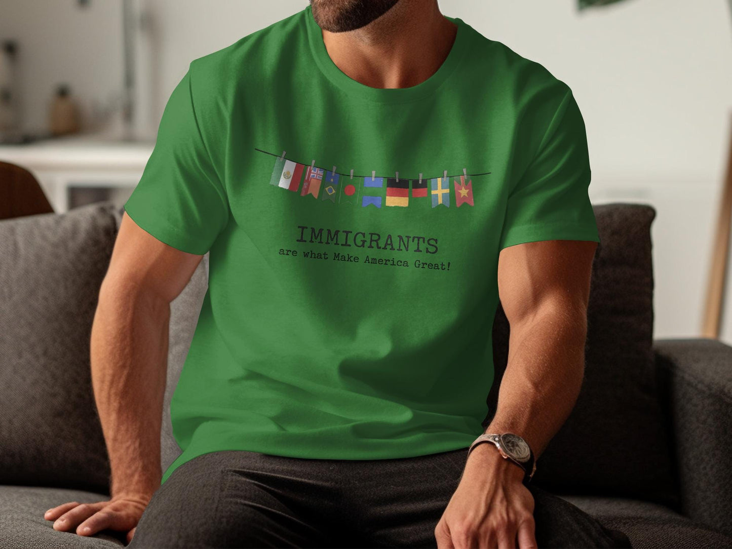 Immigrants Are What Make America Great T-Shirt, Inclusive Multinational Message Tee, Celebrating Diversity Shirt