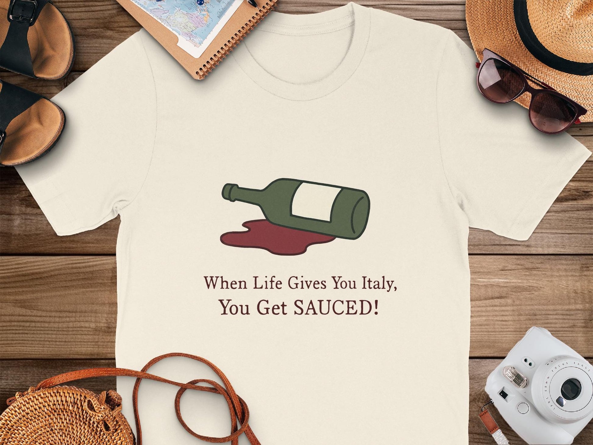 Funny Wine Shirt, When Life Gives You Italy You Get Sauced, Cute Wine Lover Gift, Wine Humor Tee, Unique Drinking Apparel