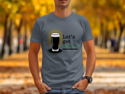 Let&#39;s Get Hoppy Beer Shirt, Gift for Beer Lovers, Fun Drinking Tee, Brewery Shirt, Beer Enthusiast Clothing, Hoppy Drink Shirt