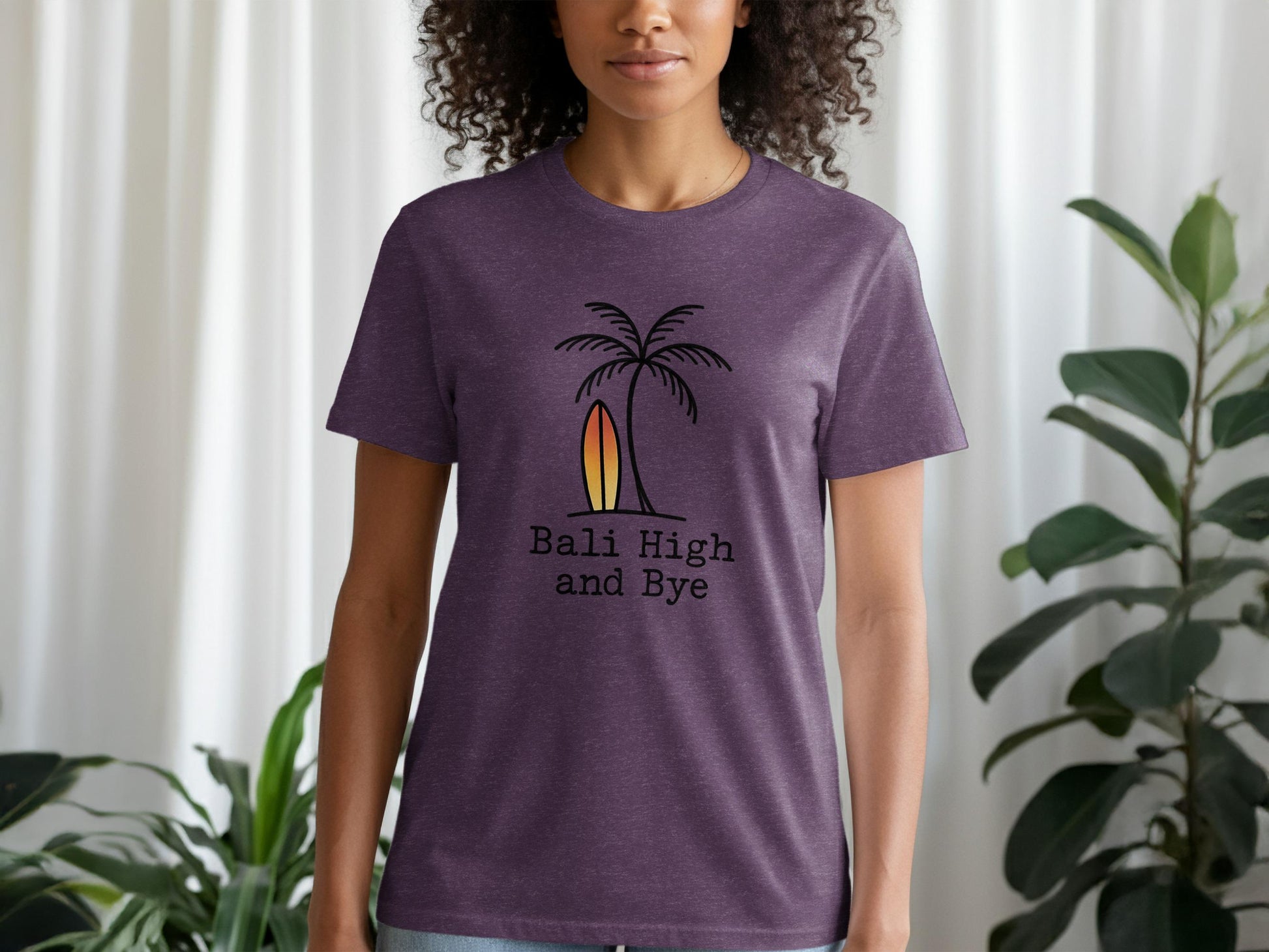 Bali High and Bye T-shirt, Tropical Surfing Graphic Tee, Casual Beach Shirt, Trendy Summer Outfit, Vacation Apparel