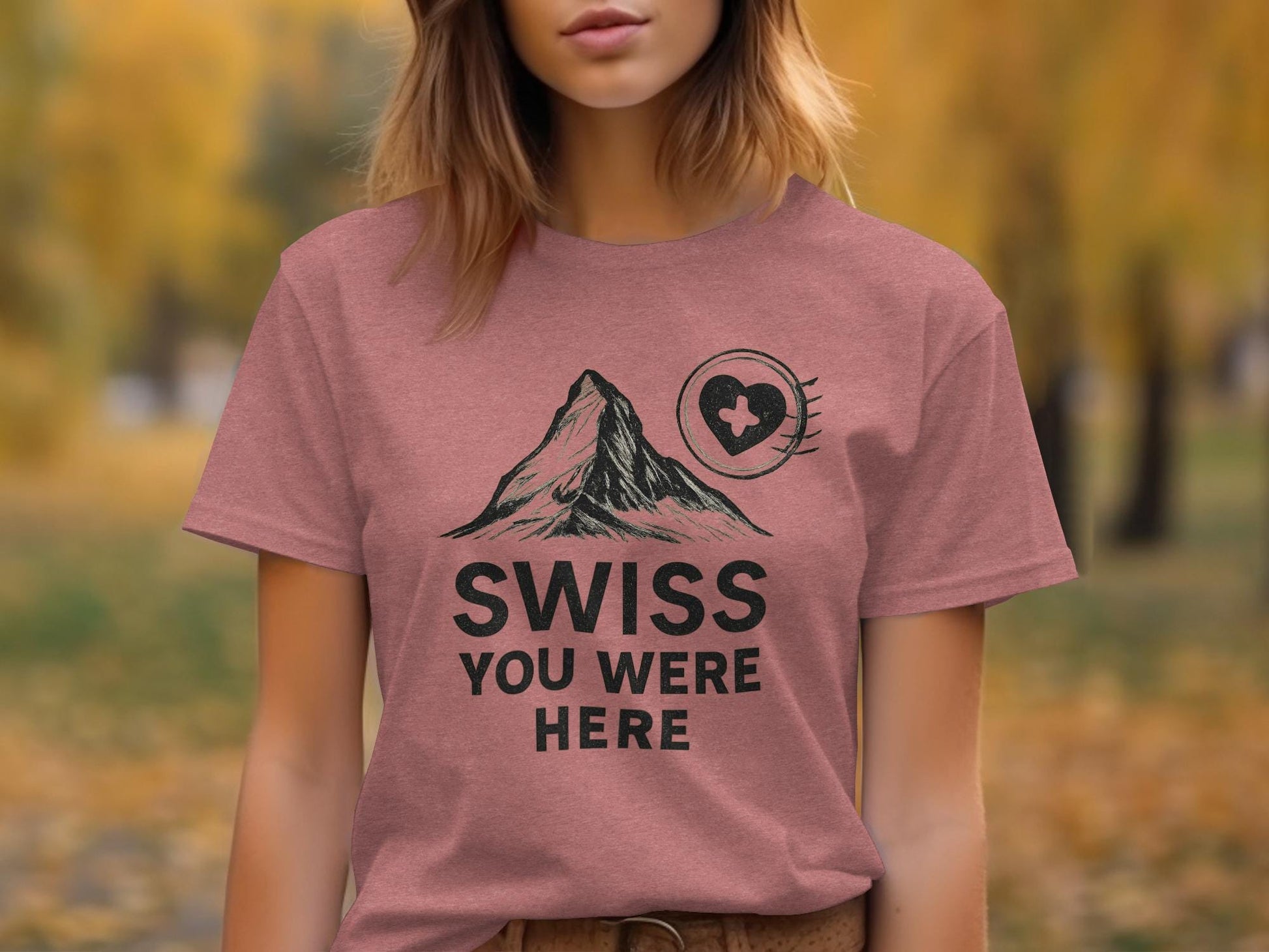 Swiss You Were Here Graphic Tee, Mountain Lover Shirt, Travel Themed T-Shirt, Adventure Enthusiast Gift, Wanderlust Apparel