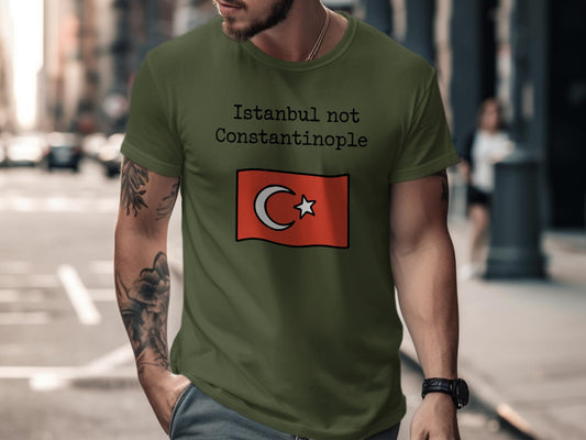 Istanbul Not Constantinople Shirt, Fun Phrase Tee, Turkish Flag Design, Casual Wear, Graphic Unisex T-Shirt, Trendy Urban Style