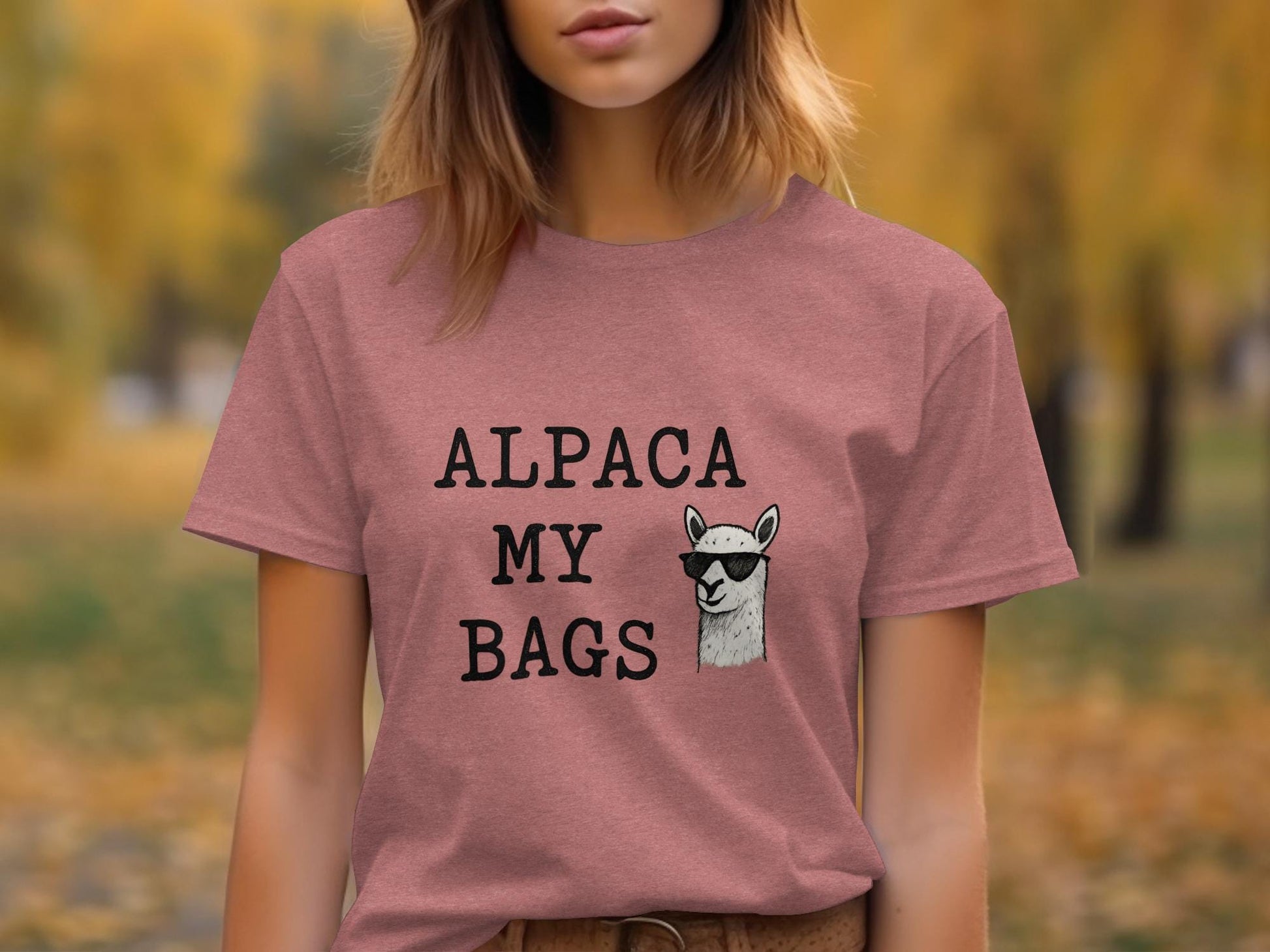 Alpaca My Bags T-Shirt, Funny Alpaca Shirt, Cute Llama Graphic Tee, Animal Pun Shirt, Adorable Alpaca Top, Humorous Gift Idea
