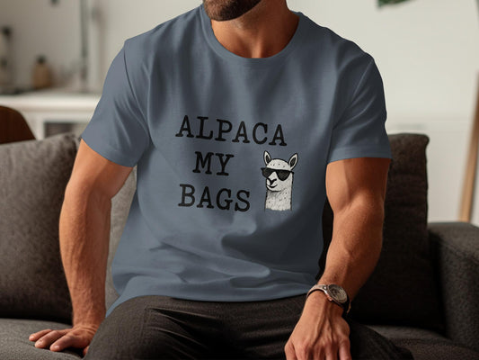Funny Llama T-Shirt, Alpaca My Bags Shirt, Cute Animal Pun Tee, Alpaca Graphic Shirt, Humorous Llama Lovers Gift, Unisex Fun Tee