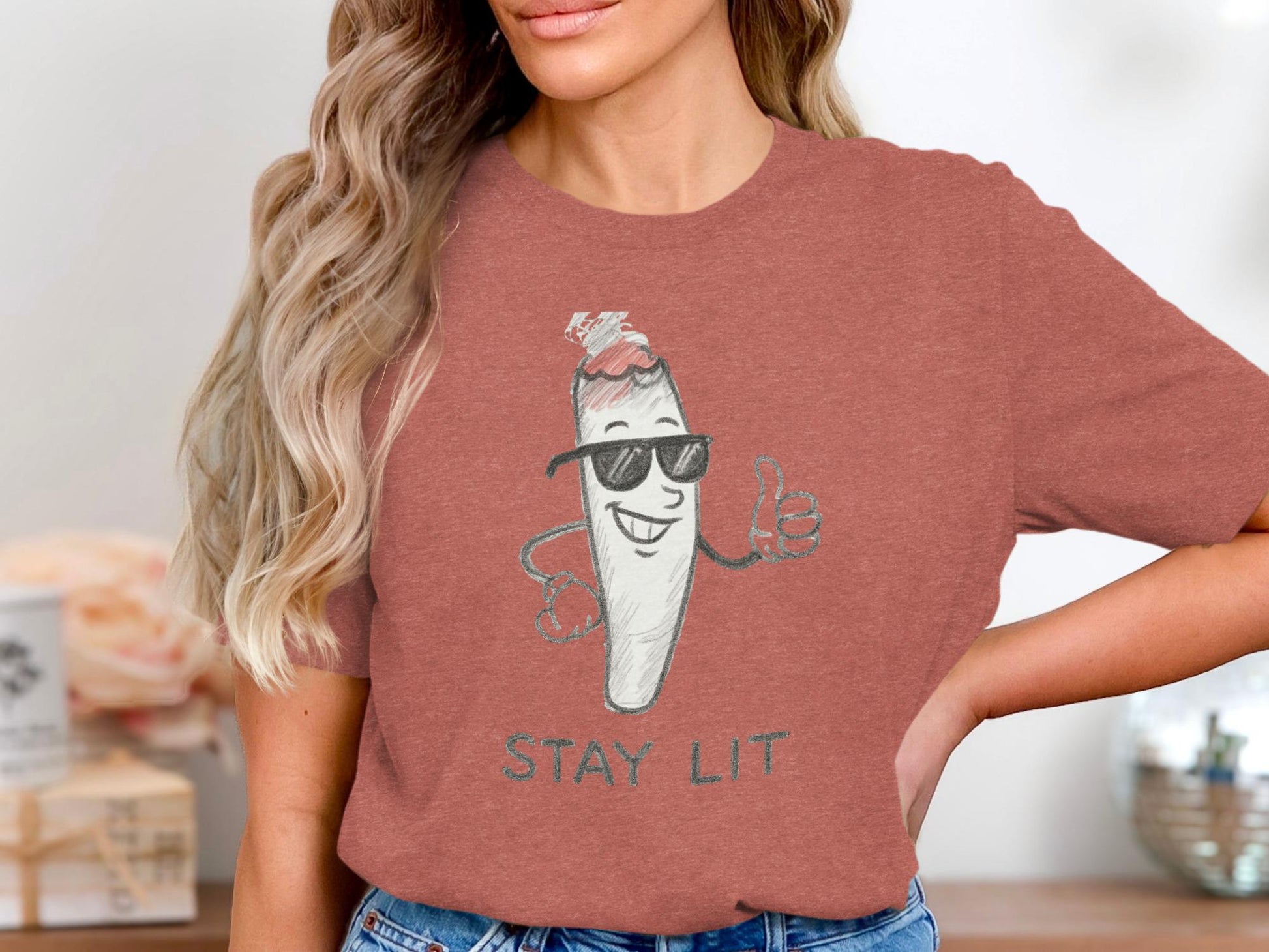 Stay Lit Graphic Tee, Funny Summer Shirt, Cool Novelty T-shirt, Trendy Casual Top, Perfect Gift Idea, Unisex Humor Tee