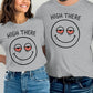 Couple Matching High There Shirts, Funny Smiley Face T-Shirts, Novelty Graphic Tee, Cute Couples Outfit, Best Friends Gift Idea