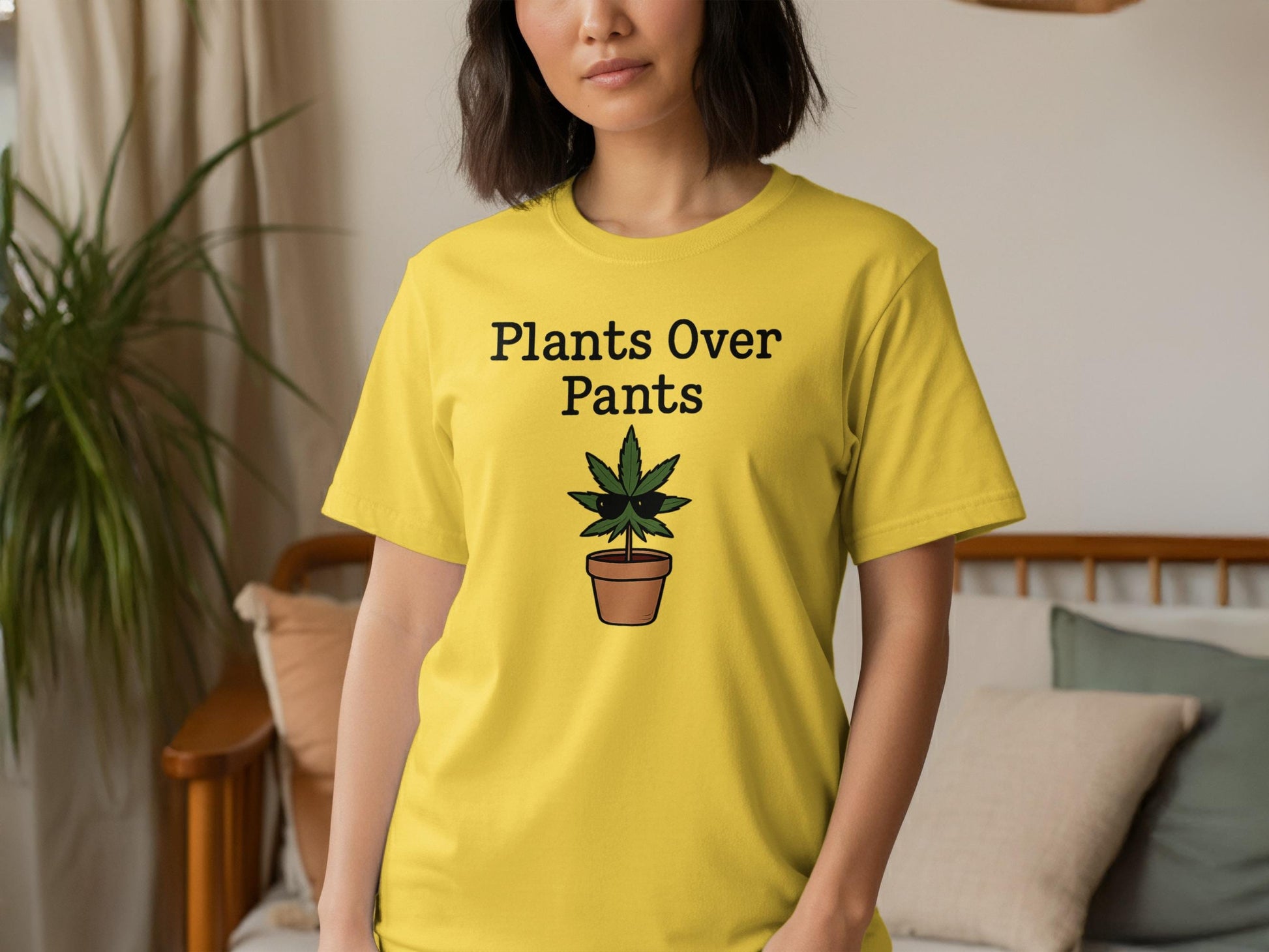 Plants Over Pants T-Shirt, Funny Gardening Shirt, Plant Lover Gift, Gardening Humor Tee, Casual Graphic Top, Shirt for Plant Enthusiasts