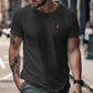 Trendy black t-shirt with minimalist design, casual streetwear, comfortable everyday wear, stylish men&#39;s apparel, graphic tee
