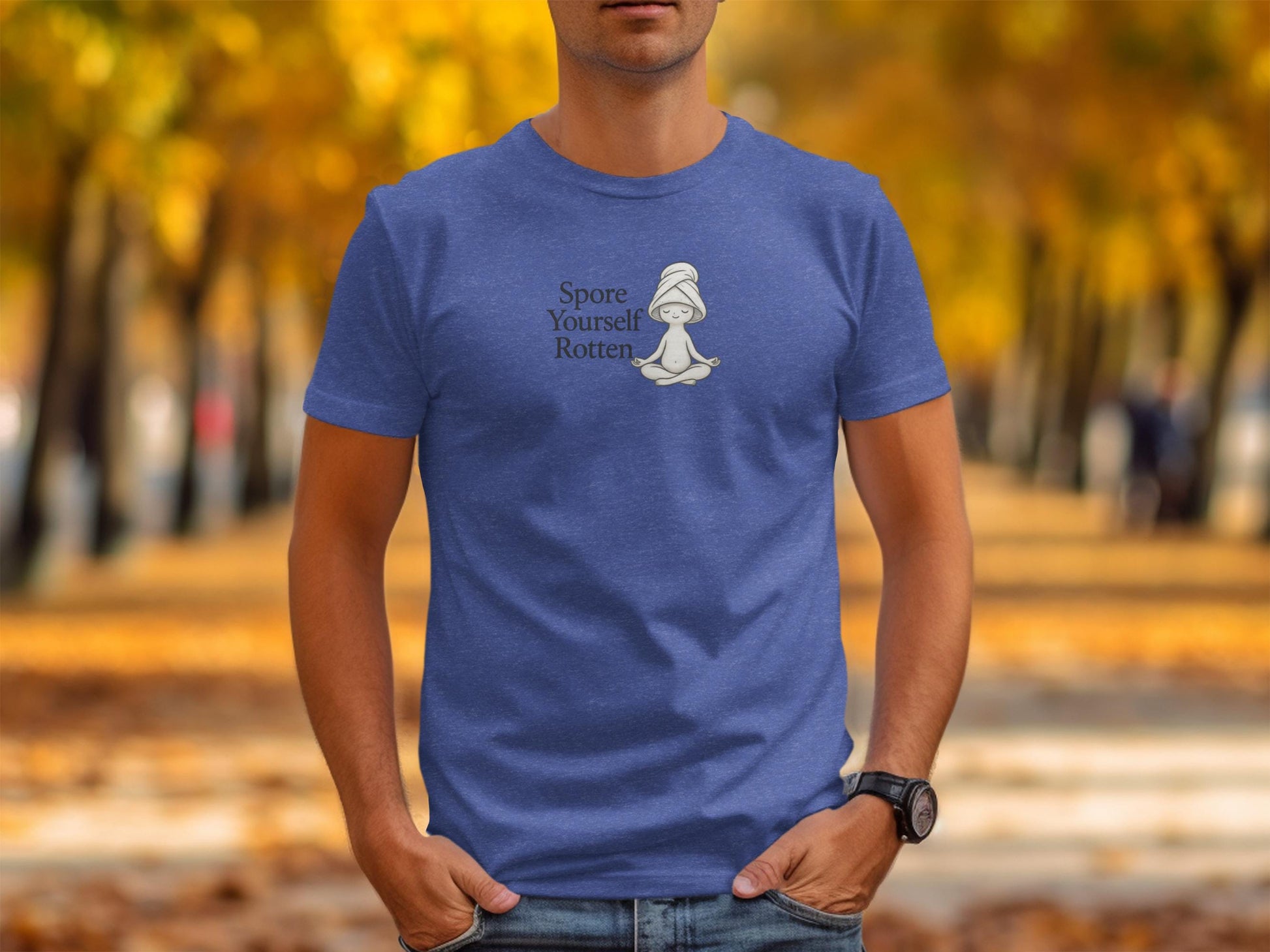Funny Smurf Graphic Tee, Spores Yourself Rotten Tshirt, Unique Gift Idea, Casual Unisex Shirt, Trendy Fall Fashion, Cool Graphic Top
