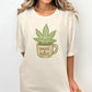 Wake and Bake Shirt, Funny Coffee Tee, Cute Weed Mug Design, Morning Coffee Lover Gift, Relaxed Fit Shirt, Unique Novelty Top