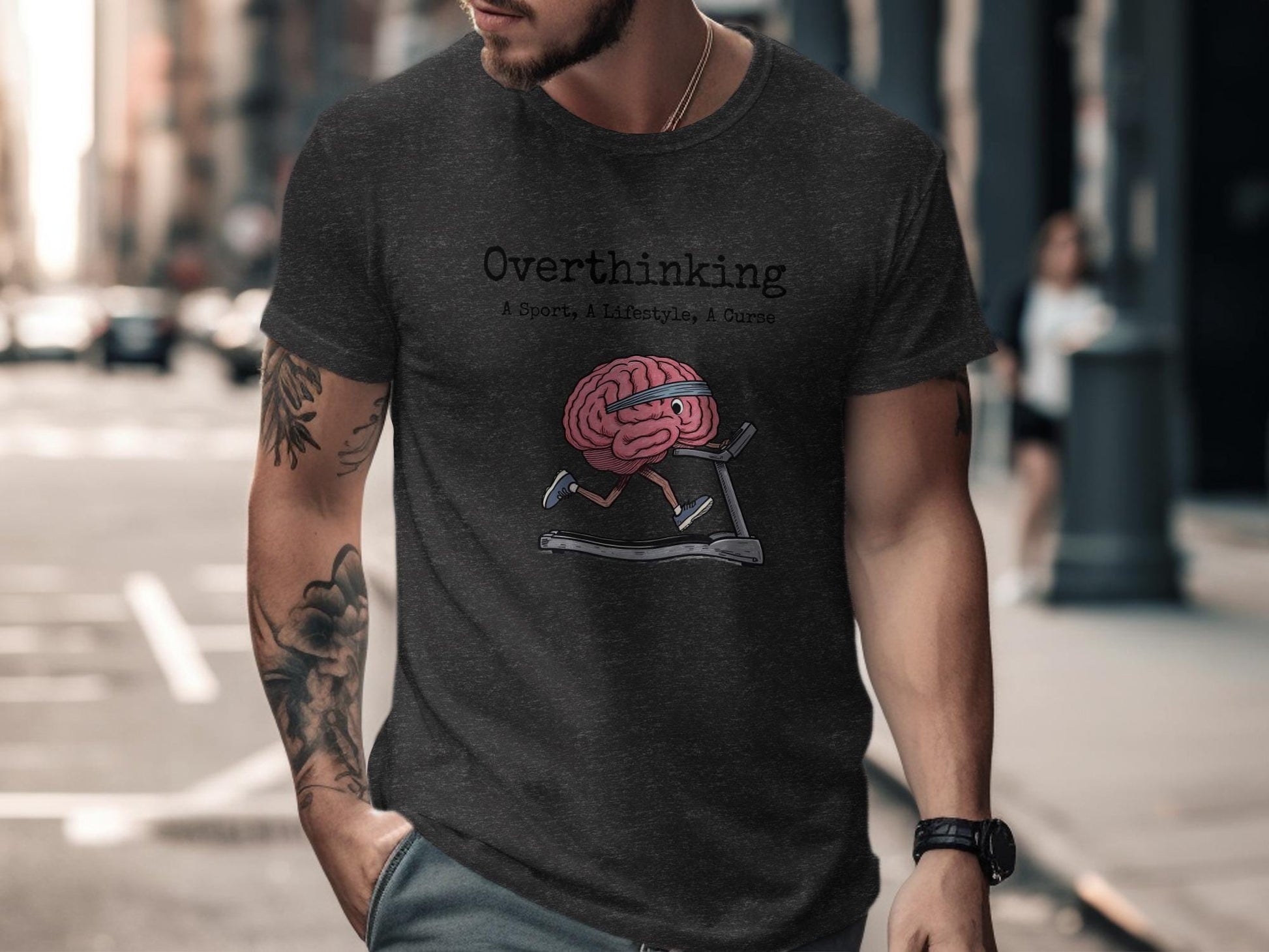 Funny Graphic Tee for Overthinkers, Humorous Brain T-shirt, Overthinking Lifestyle Top, Quirky Gift Idea, Casual Workout Shirt