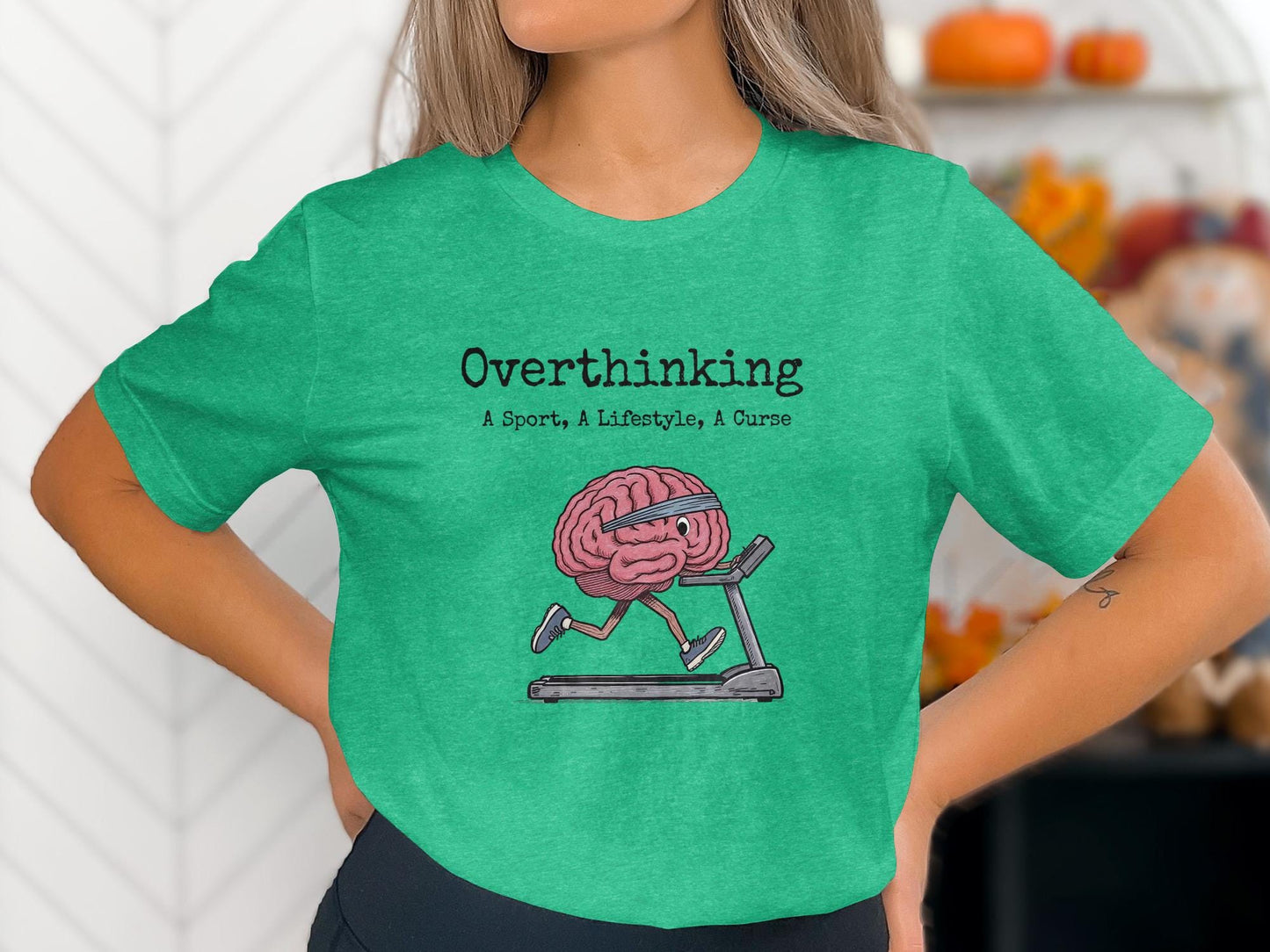 Overthinking Shirt Funny Brain Graphic Tee, Mental Health Awareness Shirt, Humor Workout Shirt, Gift for Overthinkers