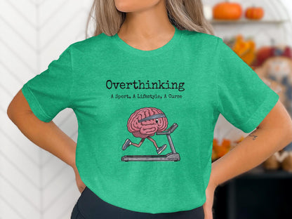 Overthinking Shirt Funny Brain Graphic Tee, Mental Health Awareness Shirt, Humor Workout Shirt, Gift for Overthinkers